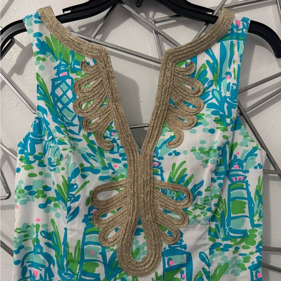 Janice “High beams” lighthouse print with gold soutache trim Size 0 - Picture 5 of 8